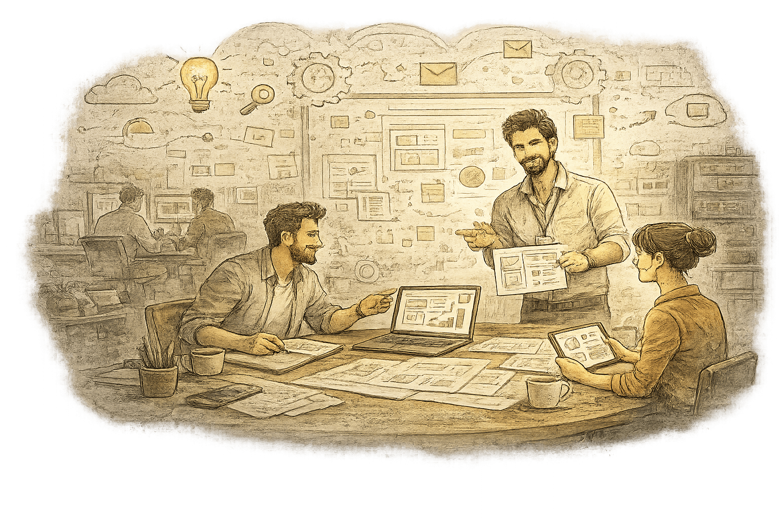 Founder reviewing product strategy