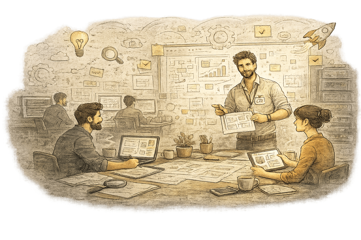 Product team collaborating