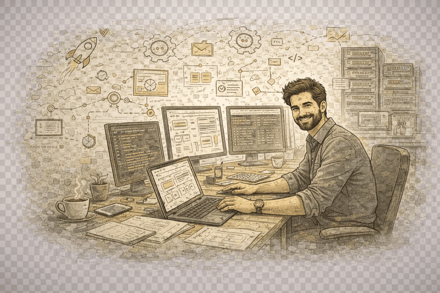 Founder working on product strategy